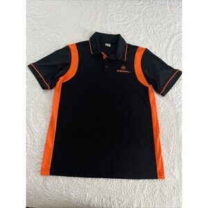 Barco Polo Shirt Medium Black Orange Regal Embroidered Short Sleeve Uniform Top